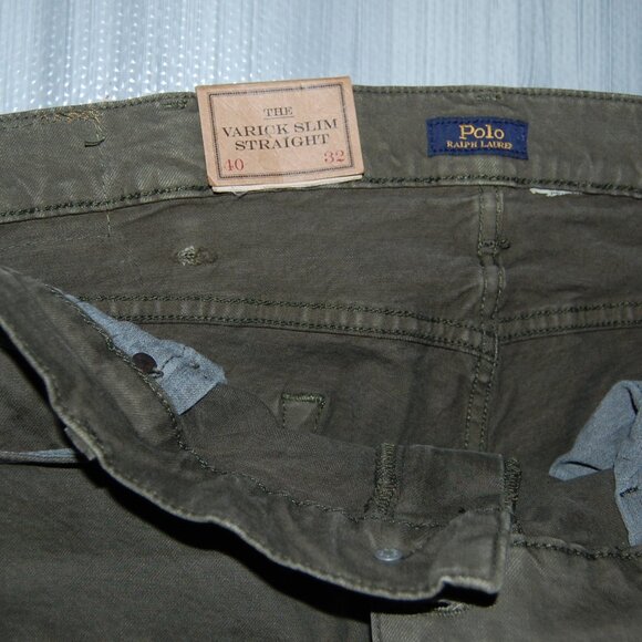 POLO RALPH LAUREN Varick Slim Straight Green Jeans Men's Size 40X32 NWT - Picture 5 of 7
